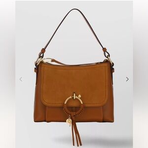 NWT See by Chloe Genuine Calfskin Joan Shoulder Bag, Chestnut